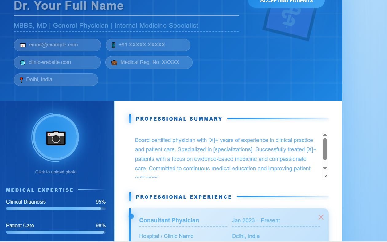 Medical Practitioner CV Template