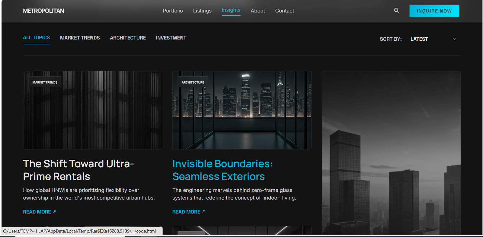 Metropolitan Real Estate wordpress Theme