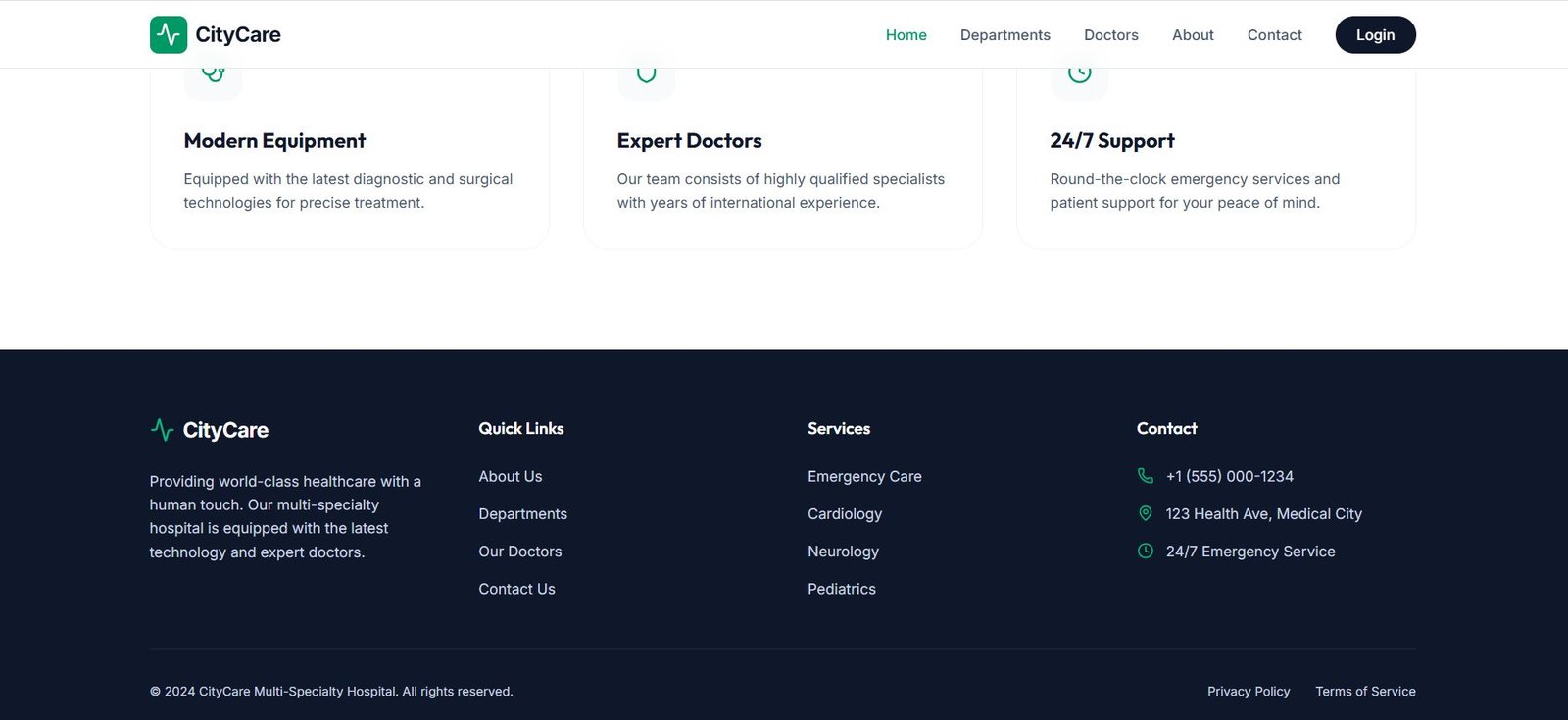 City Care Hospital Full Source Code Preview 2