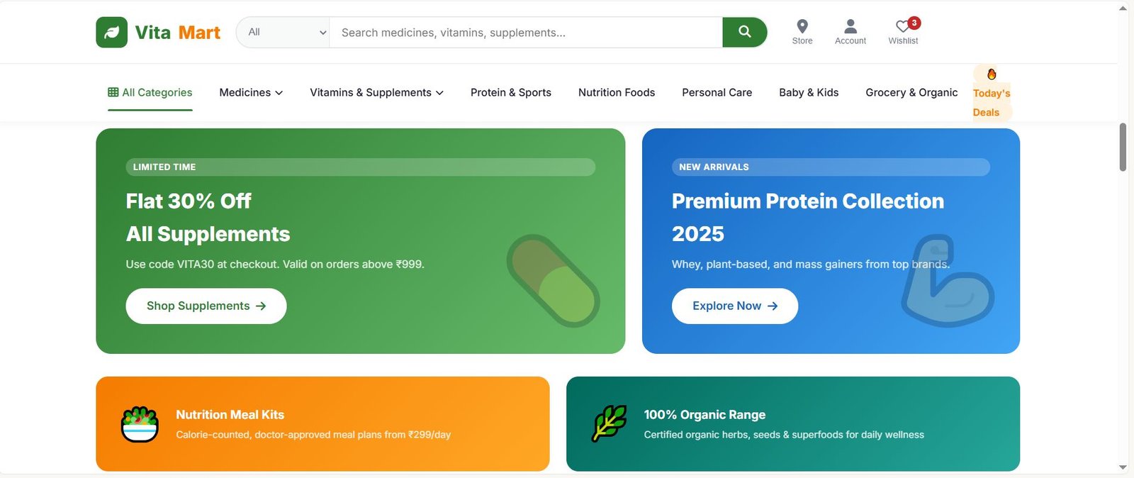 HTML templates for vitamin and Nutrition supplements store Preview 3