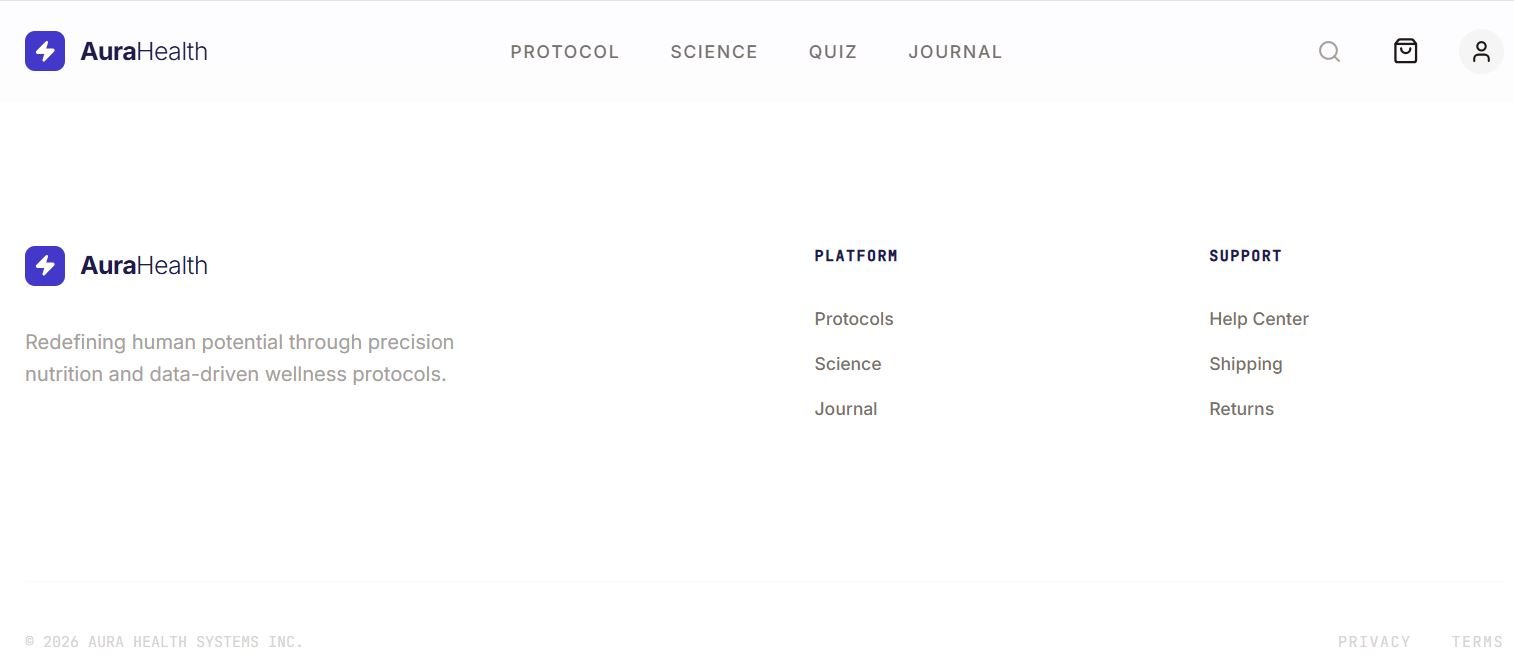 Aura Health, moving from a traditional marketplace feel to a modern, Clean Utility aesthetic. Preview 3