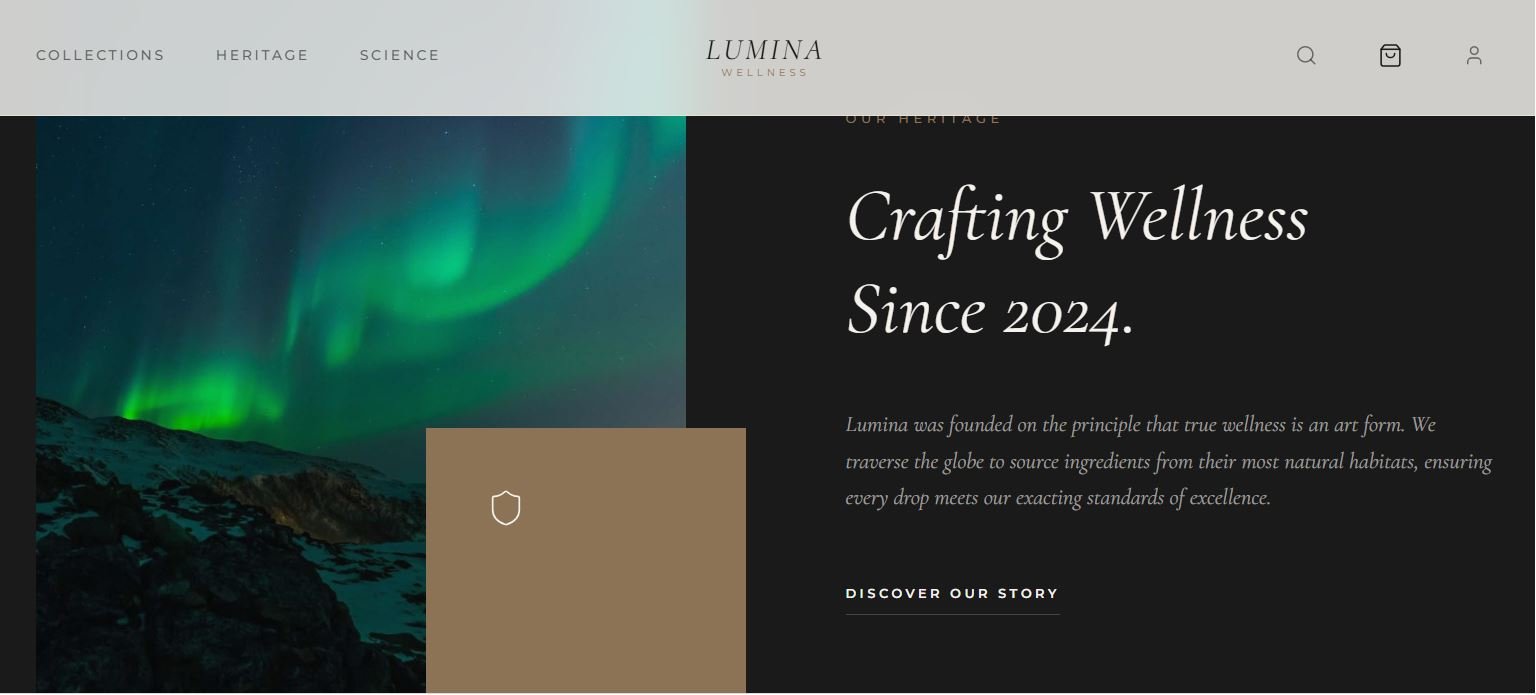Lumina Wellness and implemented a sophisticated Luxury/Prestige design aesthetic. Preview 3