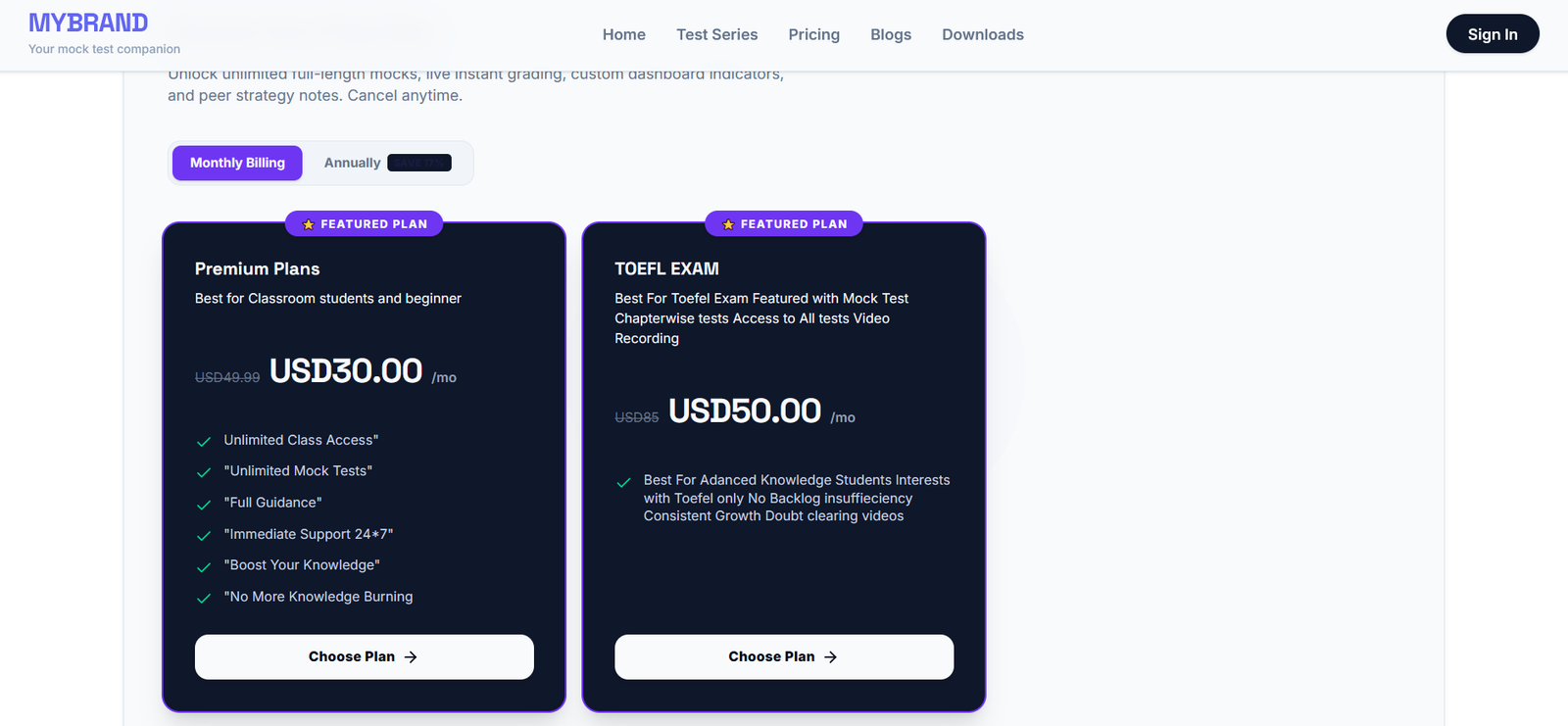 Mock Test Pro  Online Mock Test Platform Preview 4