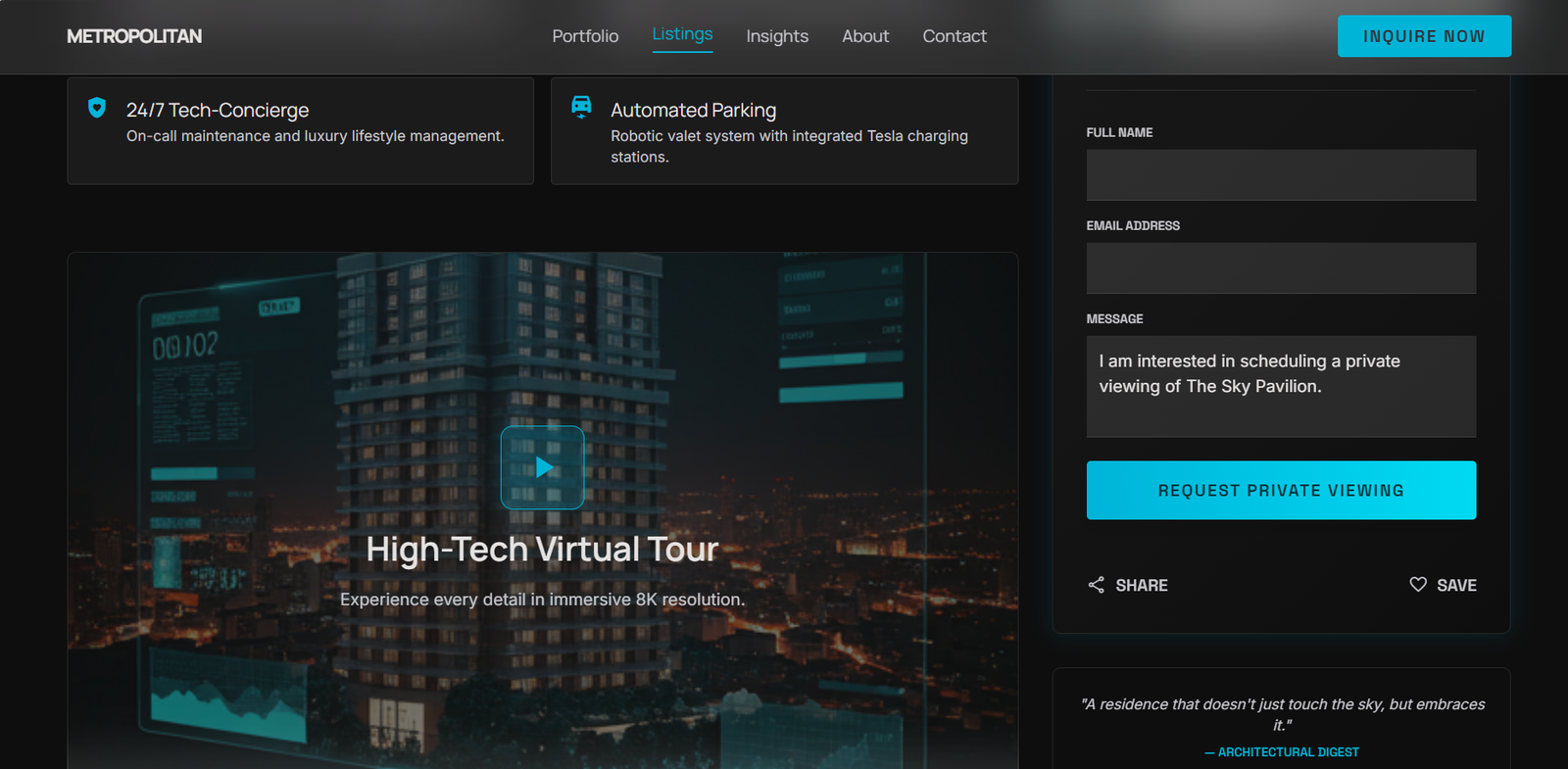 Metropolitan Real Estate wordpress Theme Preview 6